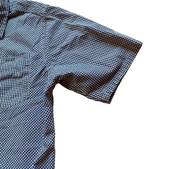 Tommy Hilfiger Boys’ Button-Up Shirt navy & white checkered pattern– Youth Small - Picture 8 of 12